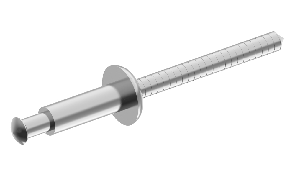 100x Popnieten 1/8" X 5/8" – Aluminiumkörper, Stahldorn, Domkopf, Für Bleche