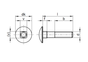 1x Flachrundschraube M6 x 20  (DIN 603, A2)