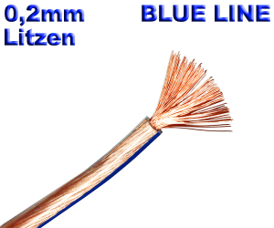 Lautsprecherkabel BLUE LINE  (Meterware, 2x0,75mm&sup2;)