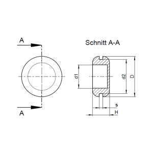 1x Membrantülle 20,0mm  (PVC, schwarz)