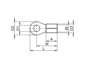 1x Ring-Kabelschuh vergoldet für 10mm² M8...