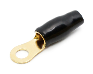 1x Ring-Kabelschuh vergoldet für 10mm² M6  (schwarz)