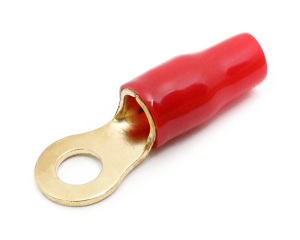 1x Ring-Kabelschuh vergoldet f&uuml;r 16mm&sup2; M8  (rot)