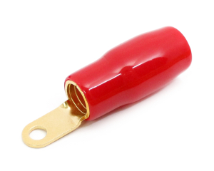 Ring-Kabelschuhe vergoldet für 25mm² M4  (rot)