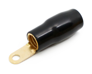1x Ring-Kabelschuh vergoldet für 25mm² M4  (schwarz)