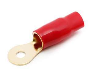 1x Ring-Kabelschuh vergoldet für 50mm² M8  (rot)