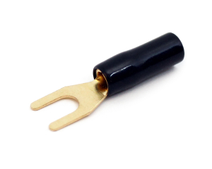 Gabel-Kabelschuh vergoldet für 2,5mm² M4  (5 Paar)