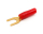 1x Gabel-Kabelschuh vergoldet für 4mm² M4  (rot)