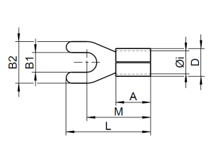 1x Gabel-Kabelschuh vergoldet für 4mm² M4...