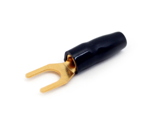 1x Gabel-Kabelschuh vergoldet für 6mm² M4  (schwarz)