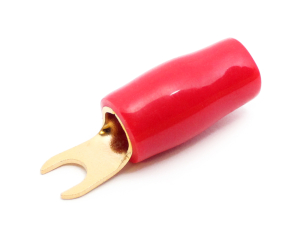 Gabel-Kabelschuh vergoldet für 16mm² M5  (rot)