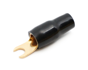 Gabel-Kabelschuh vergoldet für 16mm² M5  (schwarz)