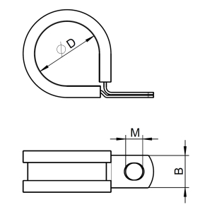 1x Rohrschelle RSGU 1. 40/25  (DIN 3016 - W1 Stahl verzinkt, EPDM)