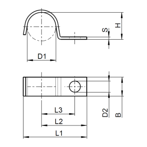 1x Kabelschelle &Oslash;7  (DIN 72571 - A2, Typ BSL W4)