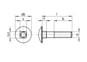 1x Flachrundschraube M12 x 60  (DIN 603, A2)
