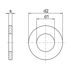 1x Unterlegscheibe M2 - Ø2,2  (DIN 125 - Form A, MS)