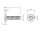 1x Linsenkopfschraube mit Flansch M3x4  (ISO 7380-2 - TX, A2)