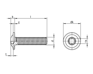 1x Linsenkopfschraube ISR mit Flansch M3x10  (ISO 7380-2, A2)