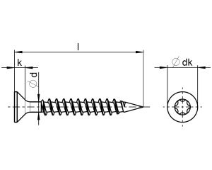 1x Senkkopf-Holzbauschraube Ø3,0x30  (Art 9047 - TX, A2)