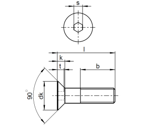 1x Senkschraube M8x10  (DIN 7991 - ISK, A2)