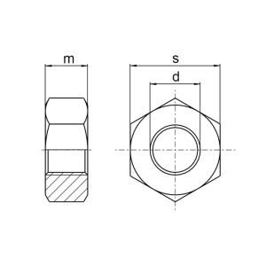 1x Sechskantmutter M7  (DIN 934, A2)