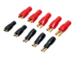 1x Flachsteckhülsen vergoldet 6,3mm bis 1,5mm²  (rot)