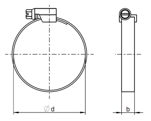 1x Schlauchschelle 12mm Ø70-90mm  (DIN 3017, A2 / W4)