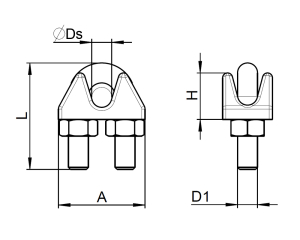 1x Drahtseilklemme Ø4  (Art 9625, A4)