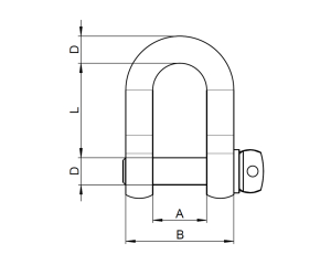 1x Schäkel Ø8  (Art 8258 - kurz gerade, A4)