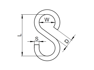 1x S-Haken Ø3x24  (Art 8160 - S-Form, A4)