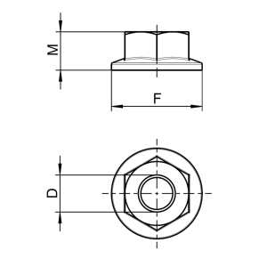 1x Sechskantmutter M5 Flansch & Sperrverzahnung  (DIN 6923, A2)