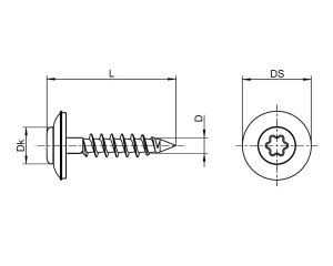 1x Spenglerschraube Ø4,5x20 Dichtscheibe Ø15  (DIN 7995 - TX, A2)