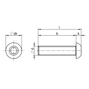 1x Linsenkopfschraube M3x30  (ISO 7380-1 - ISK, A2)