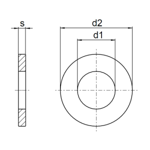 1x Unterlegscheibe M2  (DIN 125 - Form A, VZ)