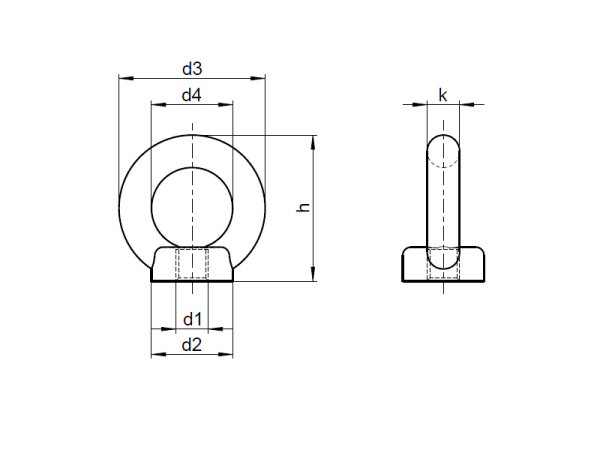 1x Ringmutter gegossen M4 (ähnl. DIN 582, A2)