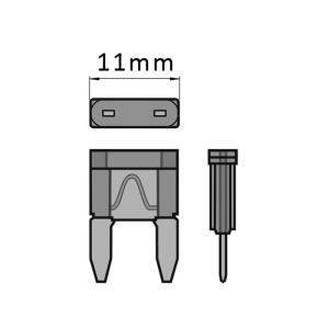 1x MINI-Flachstecksicherung  (2 Ampere)