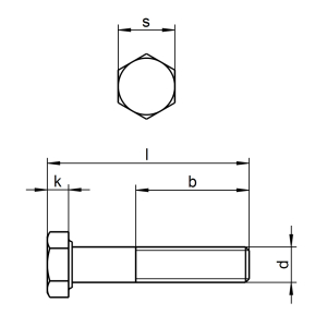 1x Sechskantschraube M5x70  (DIN 931 - mit Schaft, A2)