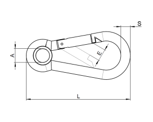 1x Karabinerhaken mit Kausche Ø7x70  (Art 8250 -...