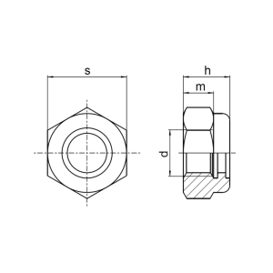 1x Sechskant-Stopmutter M18 (DIN 985 - niedrige Form, A4)