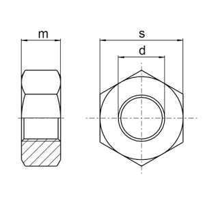 1x Sechskantmutter M45  (DIN 934 - 8, VZ)