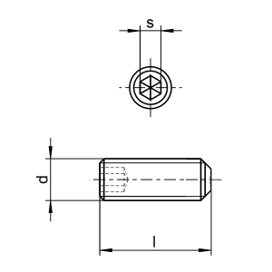 1x Gewindestift M10x70  (DIN 916 - 45H, VZ)