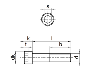 1x Zylinderschraube M6x20  (DIN 6912 - niedriger Kopf -...