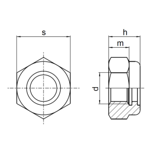 1x Sechskant-Stopmutter M4  (DIN 985 - niedrige Form, A2)