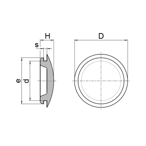 1x Verschluss-Stopfen 6,4mm  (PVC, schwarz)