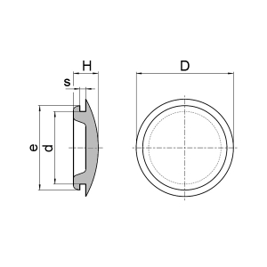1x Verschluss-Stopfen 8,0mm  (PVC, schwarz)