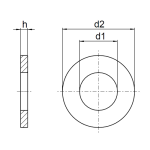 1x Unterlegscheibe M2,5 - Ø2,7  (DIN 9021 - Form...