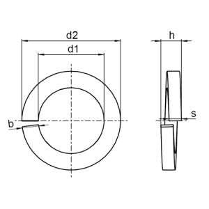 1x Federring M30  (DIN 127 - Form B, VZ)