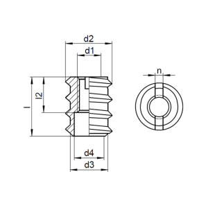 1x Gewindeeinsatz M5x12 (DIN 7965, VZ)