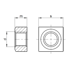 1x Vierkantmutter M12  (DIN 557, A2)